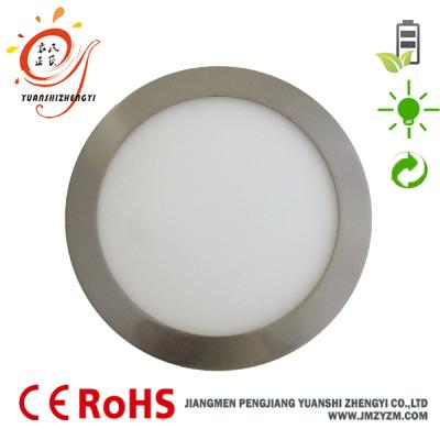 China Recessed Aluminum Chrome Housing 12W Round Ultra Thin Led Panel Light for sale