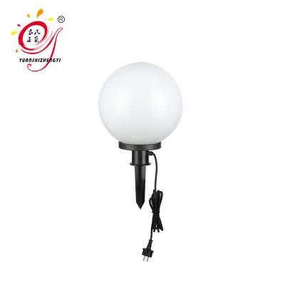 China PS Supplier Home Garden Easy Installation PMMA Ground Spike Lamp (PMMA/PC Available) China Decor 250mm PC Milky White Ball 300mm With E27 Socket for sale