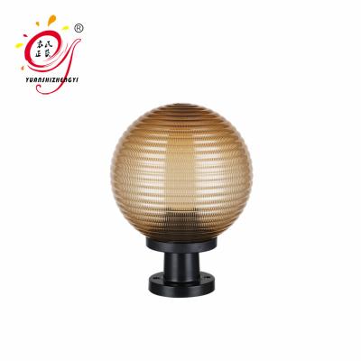 China Wholesale PMMA Garden Light 250 Mm Fancy Garden Pillar Light Outdoor Globe Fence Wall Post Base Pathway Plastic Desktop Gold Plastic Pillar Lamp for sale