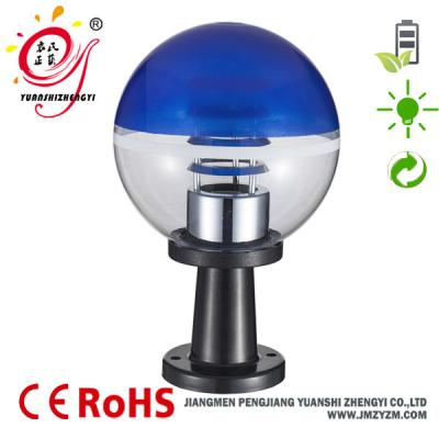 China Gate Post E27 Outdoor Lamp Plastic Globe Pillar Light For Gate Fence No Solar for sale