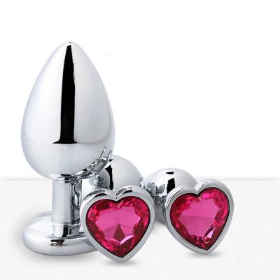 China BDSM Toys Anal Plug Set With Round Rhinestone 3 Different Sizes Butt Plug Anal Toy For Women Men for sale