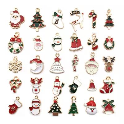 China Wholesale Zinc Alloy Gold Dripping Alloy Christmas Diy Necklace Bracelet Earrings Accessories Jewelry Enamel Pendant Charm for sale