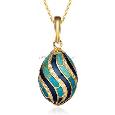 China Crystal Egg Pendant Nickel and Lead Free Jesus Cross Inlay, Faberge Jewelry Pendant for sale