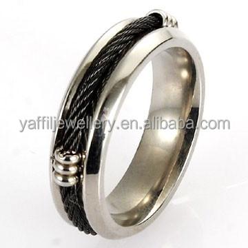 China Yaffil Stainless Steel Jewelry R4433 Stainless Steel Cable Design Ring for sale