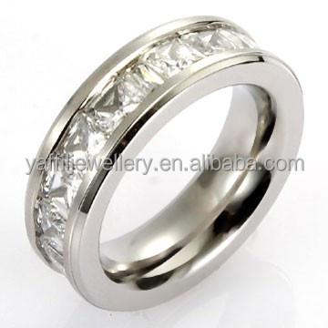 China Fine Stainless Steel Zircon Jewelry One Size Fits All Ring for sale