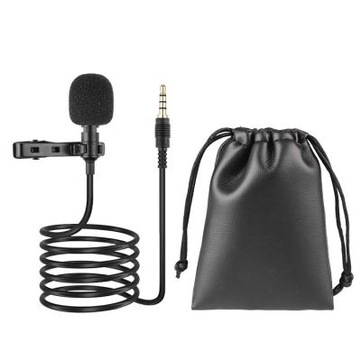 China Lightweight Popular Mini Portable 3.5mm/35mm Wind Rate Lapel Cable Clip Microphone For Mobile Phone for sale