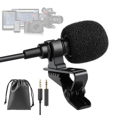 China Portable Mini Lavalier Microphone Microphones 3.5mm Cable Lapel Lavalier Microphone For Camera Phone Computer for sale