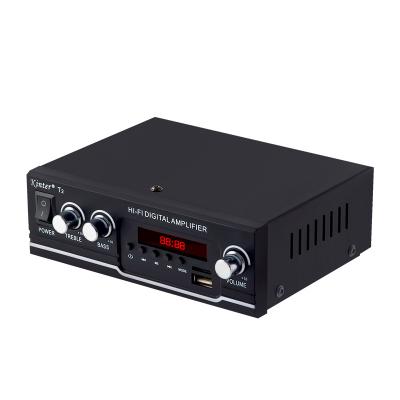 China USB/TF/FM/BT/MP3/Kinter Model T2 AC90-240V/DC12V Sound Amplifiers Amplifier Audio Home Stereo Power New With Cycle/MP3/USB/TF/BT/FM Single for sale