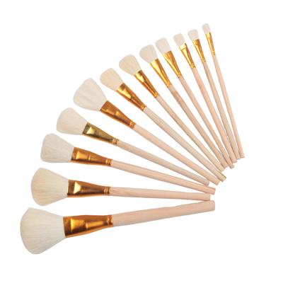 China High Quality Pure White Goat Hair Wooden Handle Paint Paint Brush Artist for sale