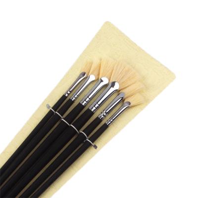 China Watercolor Oil Acrylic Gouache Painting Brush Set With Wood Handle Hair Propeller-shaped Artist Hog High-end 6 Pieces for sale