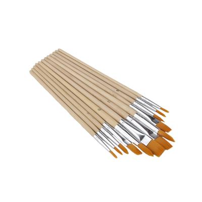 China High-end Smooth Nylon Hair Wood Handle Oil Painting Brush Set for Oil Painting for sale