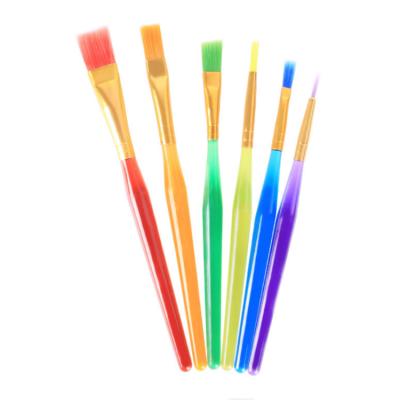 China Plastic Artist Brush Set Acrylic Colorful Nylon Hair Painting Gouache Watercolor Oil Handle Set Factory Wholesale for sale