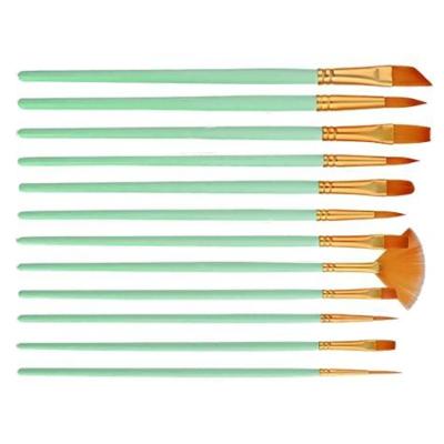 China High End Different Paint Hair Shape Wooden Nylon Hair Handle Artist Brush Set for sale