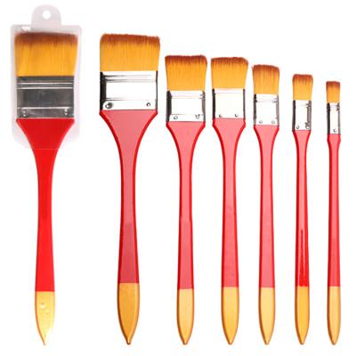 China Professional Watercolor Gouache Acrylic Oil Paint 6 Pcs Nylon Hair Set Brush With Wooden Handle for sale