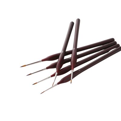 China High End Dark Red Wooden Paint Artist Paint Brush Set Line Drawing Handle Hook for sale