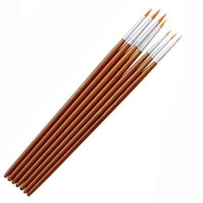 China Miniature Artist Paint Brush Set Hair Oil Painting Gouache Watercolor 7Pcs Nylon Handle Wholesale Acrylic Wooden for sale