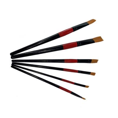 China Acrylic Watercolor Gouache Oil Paint Factory Point Hair Nylon Handle Wood Synthetic Two Colors Brush Set for sale