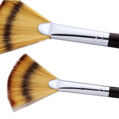 China Nylon Artist Paint Brush Set Fan Shape 3Pcs Professional Acrylic Wooden Handle Gouache Oil Painting Watercolor Set for Oil Painting for sale