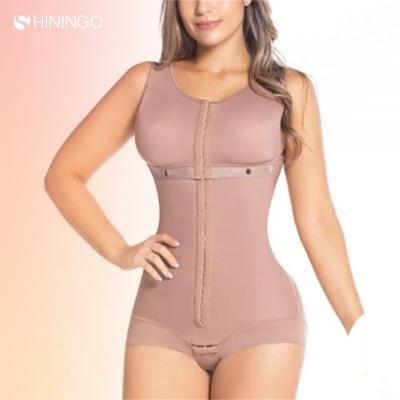 China Women Shapewear Hook And Eye Closure Breast Support Belly Control Triangle Bodyshaper Breathable Jumpsuit for sale