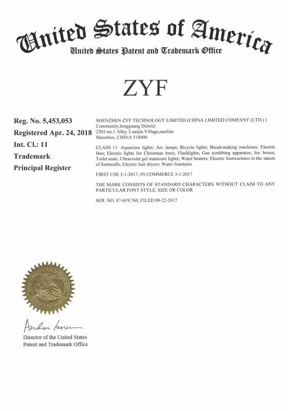 Trademark - Shenzhen ZYF Technology Limited