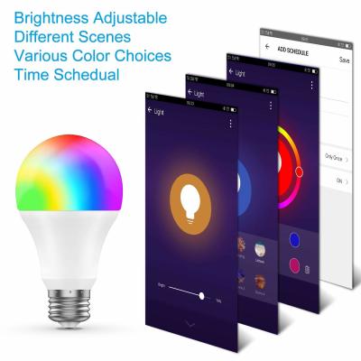 China Remote Control RGB / White Wifi LED Bulb 800 Lumen Smart Phone Control for sale