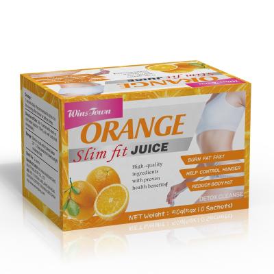 China Hot Selling Low Fat Sachet Packing 10g Chinese Orange Lemon Kiwi Pineapple Juice Organic Slimming Drinks for sale