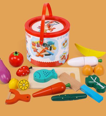 China Set Kitchen Toy Preschool Toy Children Vegetables and Fruits Cut Kitchen Toys for sale