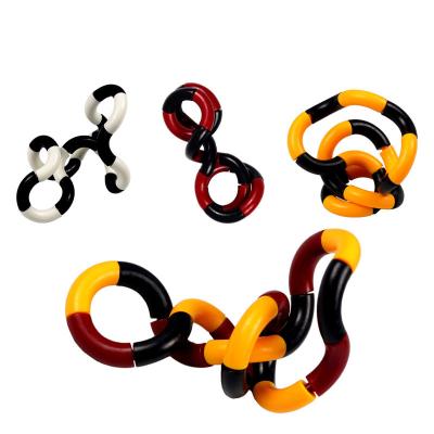 China 30-100g For Multicolor Deformed Twisted Bubble Toy Kid Toy ABS Twists And Turns Different Shape 18 Section Rope Winding Toy Variety for sale