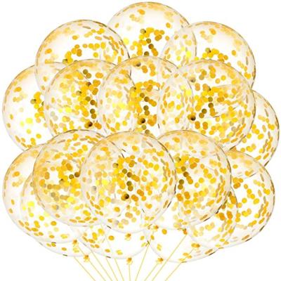 China Gold Confetti Non-Toxic Latex Balloons 12 Inch Gold Balloons with Gold Foil Dots for Graduation Wedding Birthday Baby Shower Party for sale