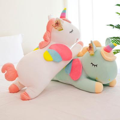 China Soft Giant Unicorn Stuffed Animal Plush Toys Kids Gift PP Cotton For Girls Friend Gifts With White Rainbow Wings For Girl for sale