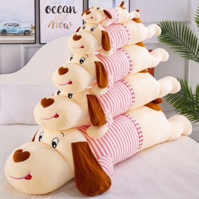 China Kids Gift 80cm Toy Dog Super Soft Plush Dog Custom Stuffed Cute Animal Rests Plush Toy With Striped T-shirt for sale