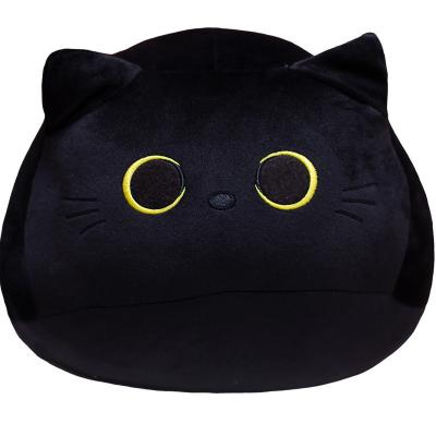 China New Black 3D Animal Cat Shaped Stuffed Cushion Cute Cat Plush Doll Great Gifts Kids Gift Cat Pillow Big Hugging PlushToy for sale