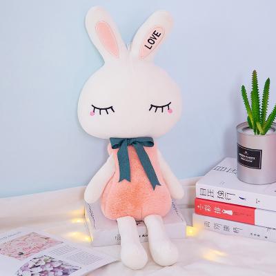 China Plush Factory Design New Super Soft Cute Rabbit Soft Toy Plush With Love Words Embroidery In Ears for sale