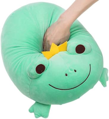 China Kids Gift Plush Toy Squishy Frog Plush Pillow, 16.5 Inch Soft Stretchy Plush Toy Adorable Stuffed Crown Frog Plush Toy for sale