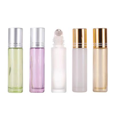 China Cosmetic Light Amber Green Black Roll On Glass Cobalt Blue Essential Oil Roller Bottles 10ml 15ml For Perfume for sale