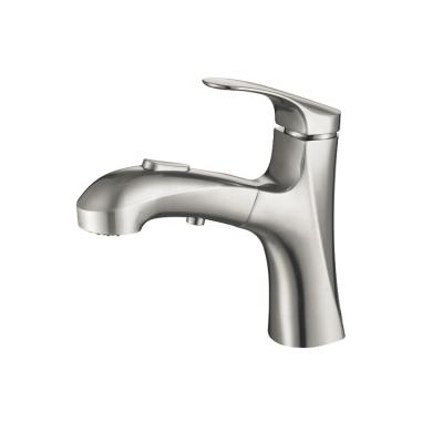 China Pull Out Basin Faucet Multifunctional Zinc Alloy Deck Mounted Single Hole Pull Out Basin Faucets Bathroom Faucets With Spray Gun for sale