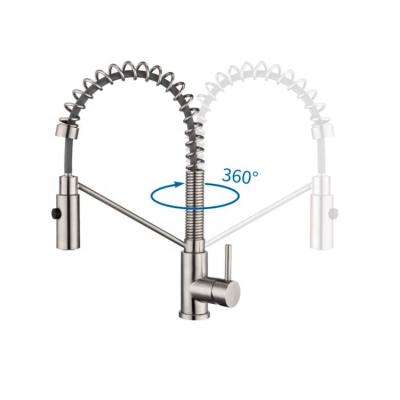 China 360 Degree Rotate Water Saving Pull Down Sprayer Kitchen Faucet High Quality SUS304 Pull Out Kitchen Faucet 360 Degree To Rotate Kitchen Mixer Sink Faucets Kitchen Faucets for sale