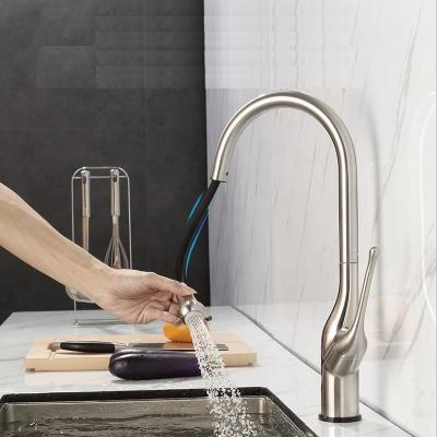 China Single Sense Faucets Sensor Touch Hole Platform Rise To Pull Out To Lower Kitchen Faucet Sink Water Faucet Mixers for sale