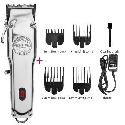 China Barber Hair Clipper Professional Electric Commercial Full Metal Men's Hair Trimmer Cordless Hair Cutter Machine for sale