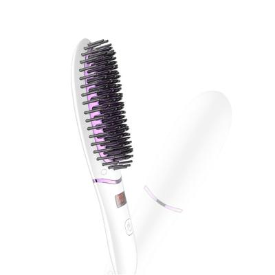 China New Portable Mini Anion LED Display The Electric Straightener Electric Anion Comb Straight Hair Comb for sale