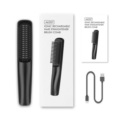 China Safety Radio Charging Straight Hair Comb USB Straight Hair Straightener Bun Straight Hair Filling Dual Use Comb for sale