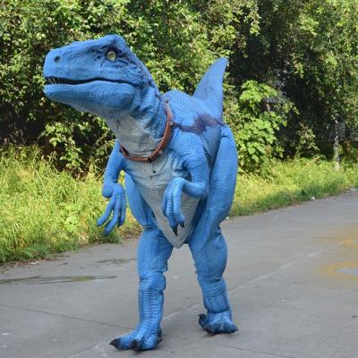 China Amusement Park The Hot Selling Adult Size Raptor Dinosaur Animatronic Costume For Outdoor Park for sale