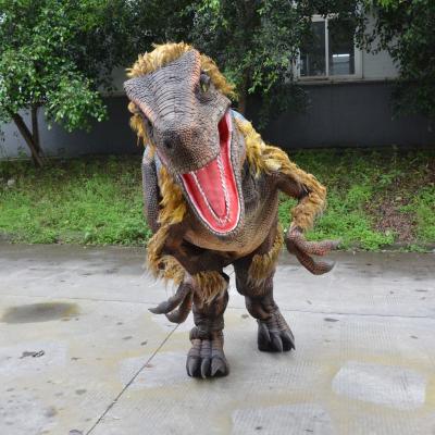 China Jurassic Park Popular Realistic Human Size Walking Robot Carnival Animatronic Dinosaur Costume for sale