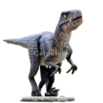 China Life Size Dinosaur Costume Manufacturer Raptor Artificial Walking Antirust Robotic Dinosaur Costume For Park, For Stage Show, For Parade for sale