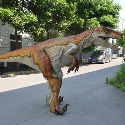 China Amusement Park Costume Antirust Attractive Artificial Velociraptor Hidden Legs Dinosaur Costume for sale