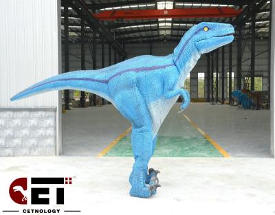 China Custom Realistic Velociraptor Walking National Park Dinosaur Costume Life Size Waterproof Dinosaur Costume For Amusement Park for sale