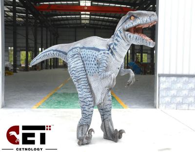 China Waterproof Jurassic Custom Realistic Dinosaur Costume Adult Life Size Raptor Dinosaur Costume for sale