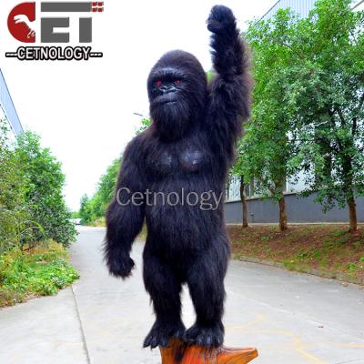 China The Jurassic Realistic Animatronic Animal Park Real KingKong Artificial KingKong Statue Live Size Gorilla Outdoor Amusement for sale