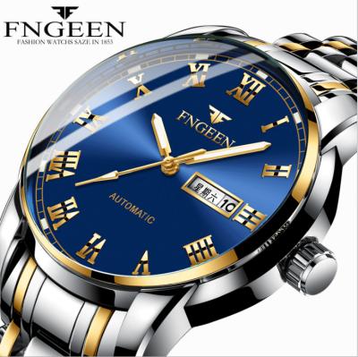 China New Sports Date FNGEEN 2022 Automatic Steel Band Quartz Fashion Personality Men Waterproof Luminous Student Sports Watch for sale