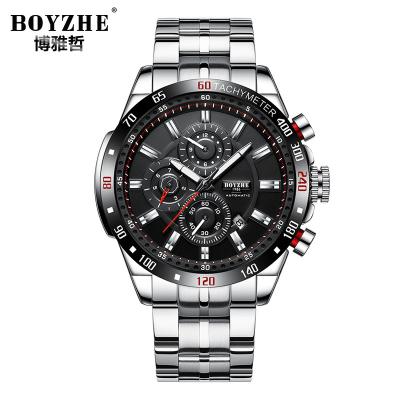 China 2022 BOYZHE Stainless Steel Band Watch Waterproof Men's Auto Date 2022 Brand Watch Brand Watch Glow-in-the-Dark Automatic Mechanical Sports for sale